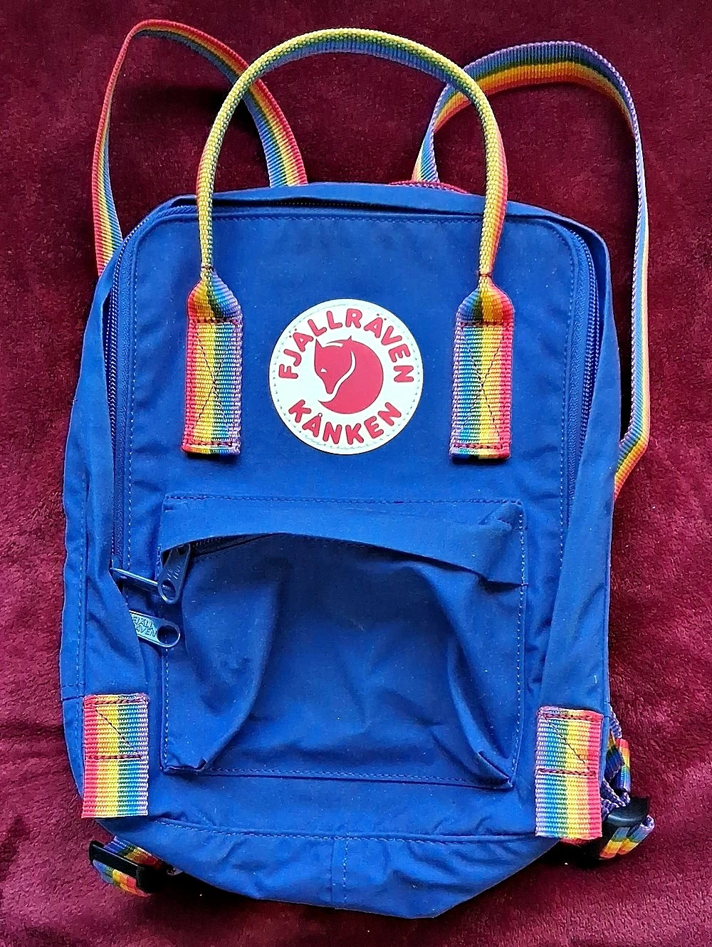Fjallraven Kånken Rainbow Mini Backpack Rainbow Strap Backpack Blue
